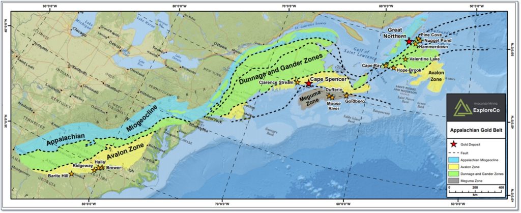 Appalachian Gold Belt – Major Tectonic Zones